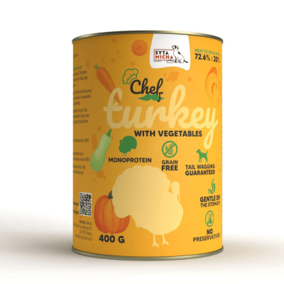 Syta Micha Karma Mokra CHEF Indyk z warzywami 400g